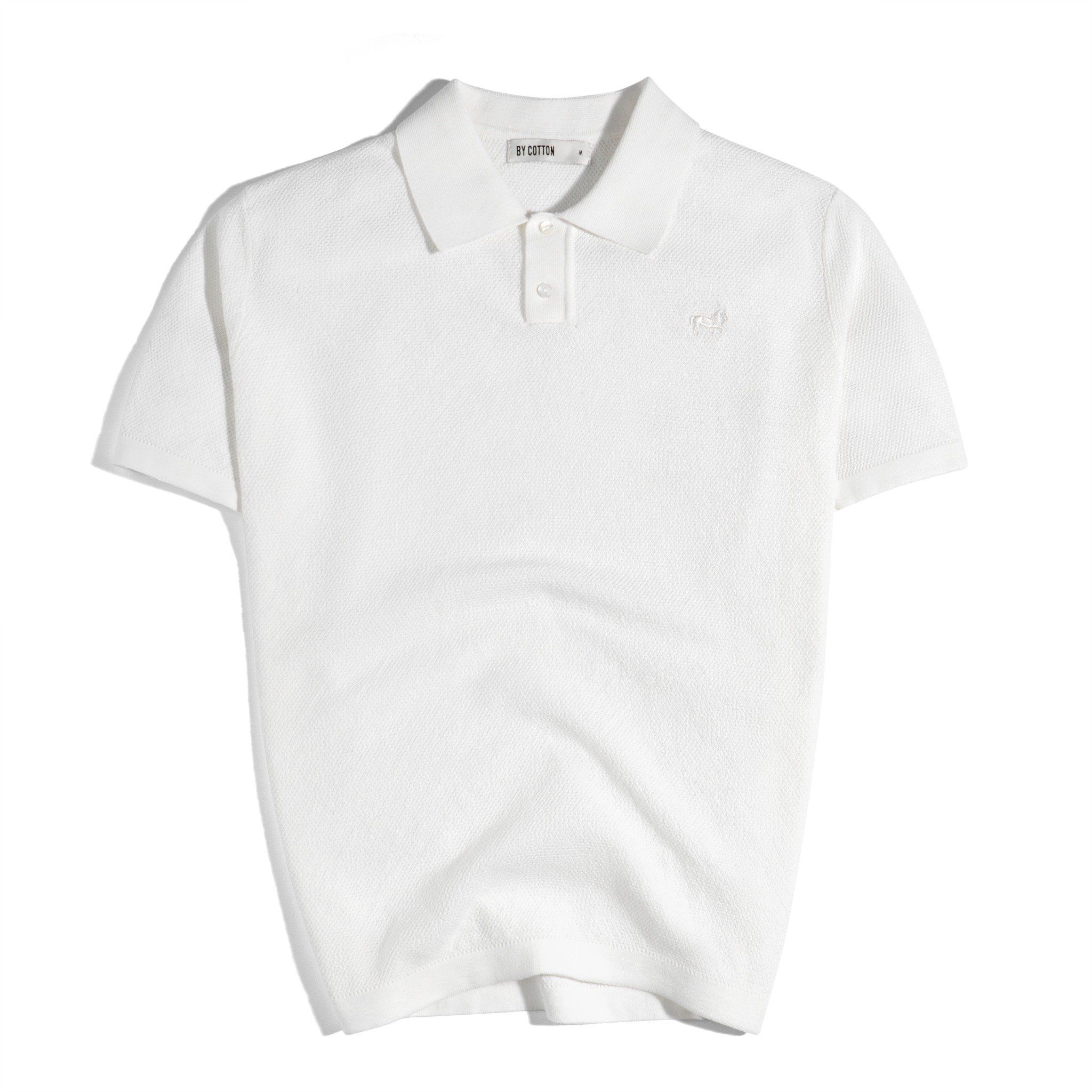 ÁO THUN POLO DỆT KIM CAO CẤP MÀU TRẮNG - SS2