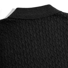 Áo Thun Polo Dệt Kim Twist - Đen