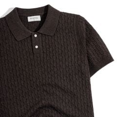 Áo Thun Polo Dệt Kim Twist - Nâu
