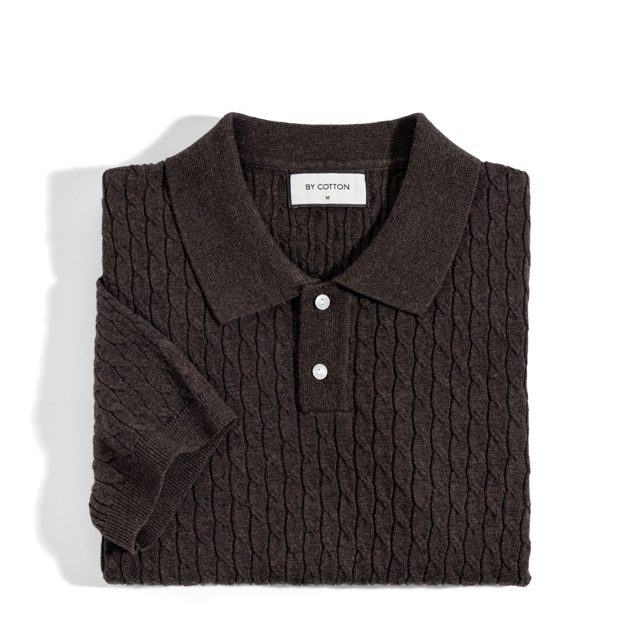 Áo Thun Polo Dệt Kim Twist - Nâu
