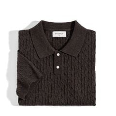 Áo Thun Polo Dệt Kim Twist - Nâu