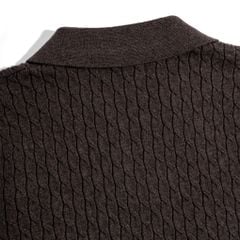 Áo Thun Polo Dệt Kim Twist - Nâu