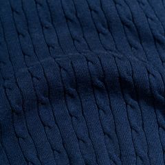 Áo Thun Polo Dệt Kim Twist Màu Xanh Đen