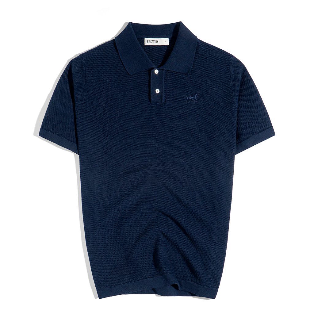 Áo Thun Polo Dệt Kim Cao Cấp Xanh Đen SS2