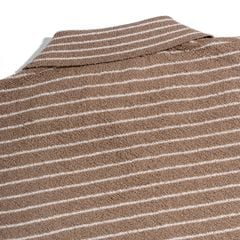 Áo Thun Polo Dệt Kim Textured Sọc Nhuyễn Kem Nâu