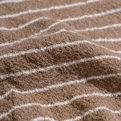 Áo Thun Polo Dệt Kim Textured Sọc Nhuyễn Kem Nâu