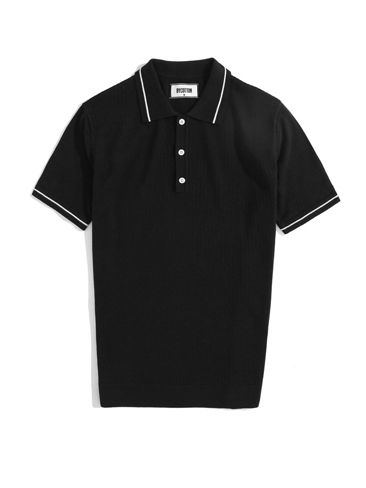 BLACK KNIT POLO