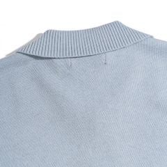 Áo Thun Polo Dệt Kim Sợi Plain Màu Xanh Pastel