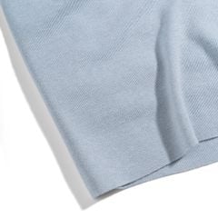 Áo Thun Polo Dệt Kim Sợi Plain Màu Xanh Pastel