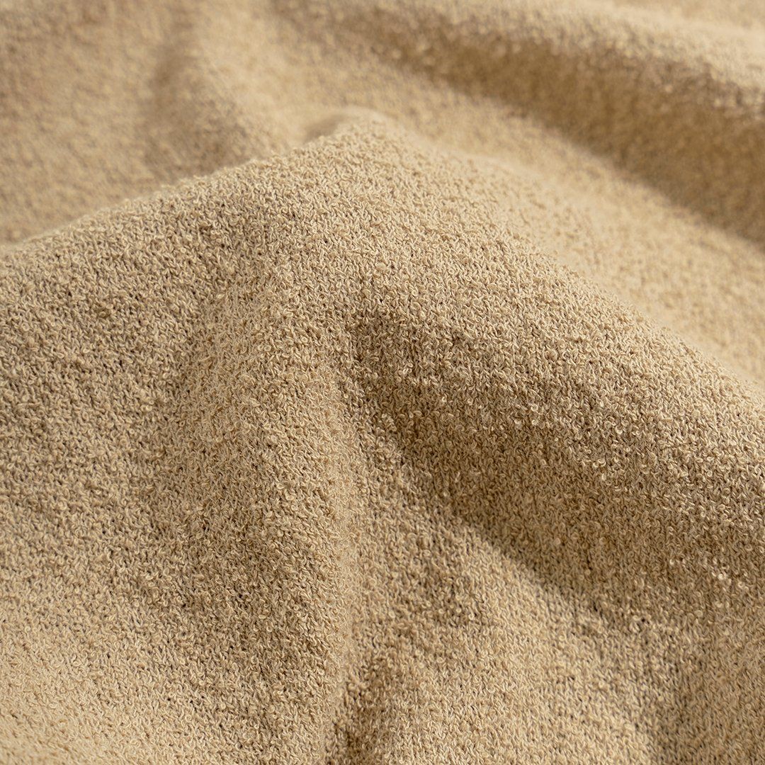 Áo Thun Polo Dệt Kim Textured Trơn Màu Nâu