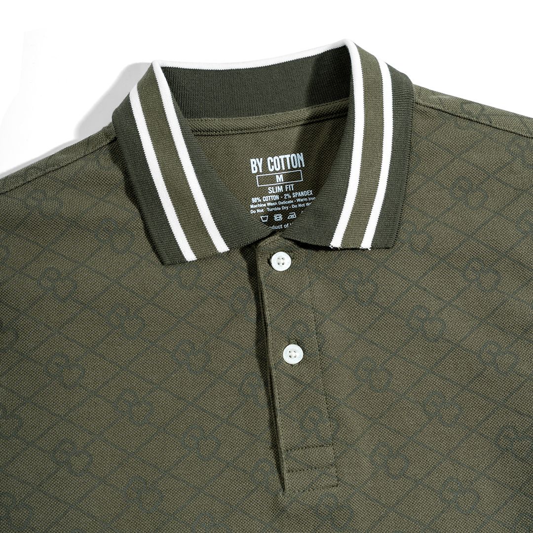 Áo Thun Polo Pique 2.0 - Monogram Dark Green 2025