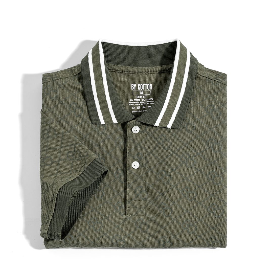 Áo Thun Polo Pique 2.0 - Monogram Dark Green 2025