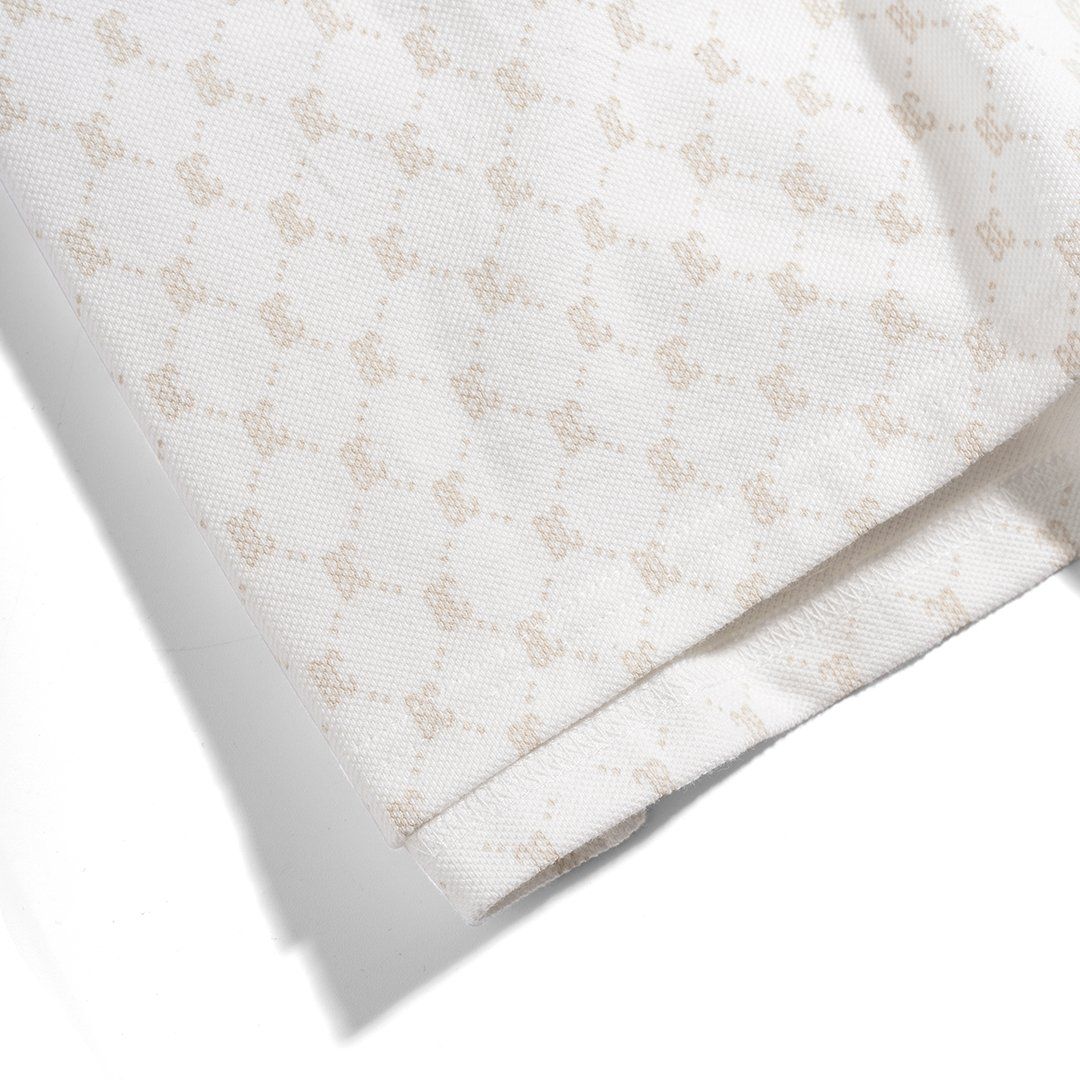 Áo Thun Polo Pique Trắng In Tràn Monogram BC