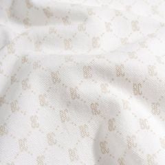 Áo Thun Polo Pique Trắng In Tràn Monogram BC