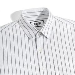 Áo Sơ Mi Oxford Trắng Sọc Đen 1124