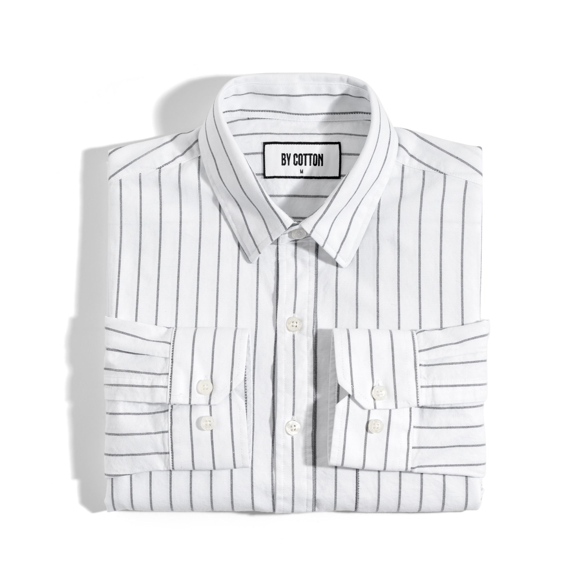 Áo Sơ Mi Oxford Trắng Sọc Đen 1124