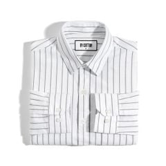 Áo Sơ Mi Oxford Trắng Sọc Đen 1124