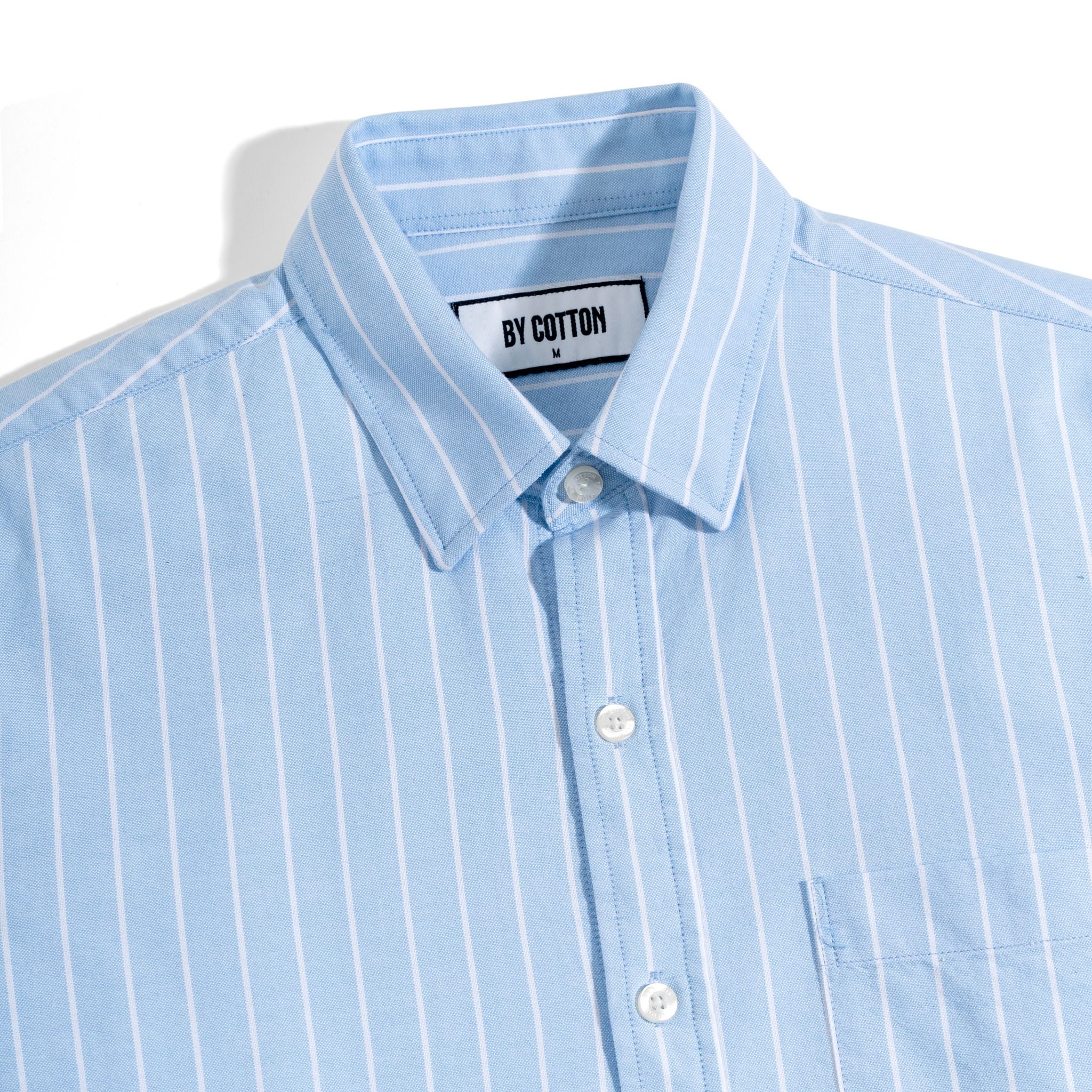 Áo Sơ Mi Oxford Xanh Sọc Trắng 1124