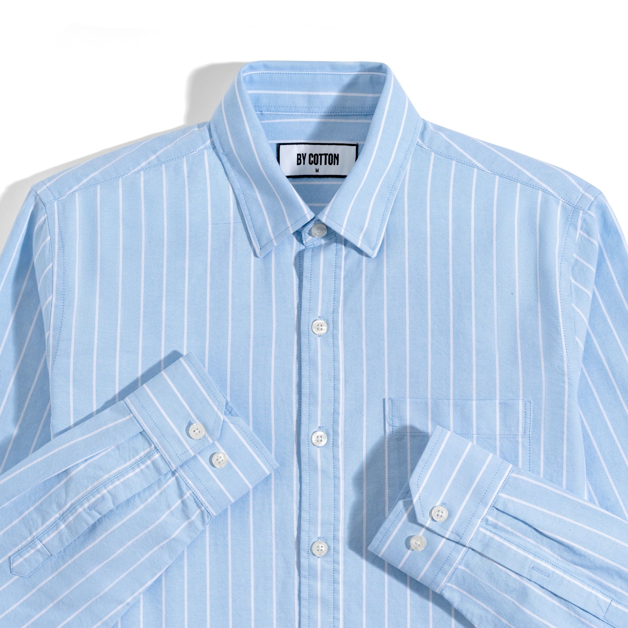 Áo Sơ Mi Oxford Xanh Sọc Trắng 1124