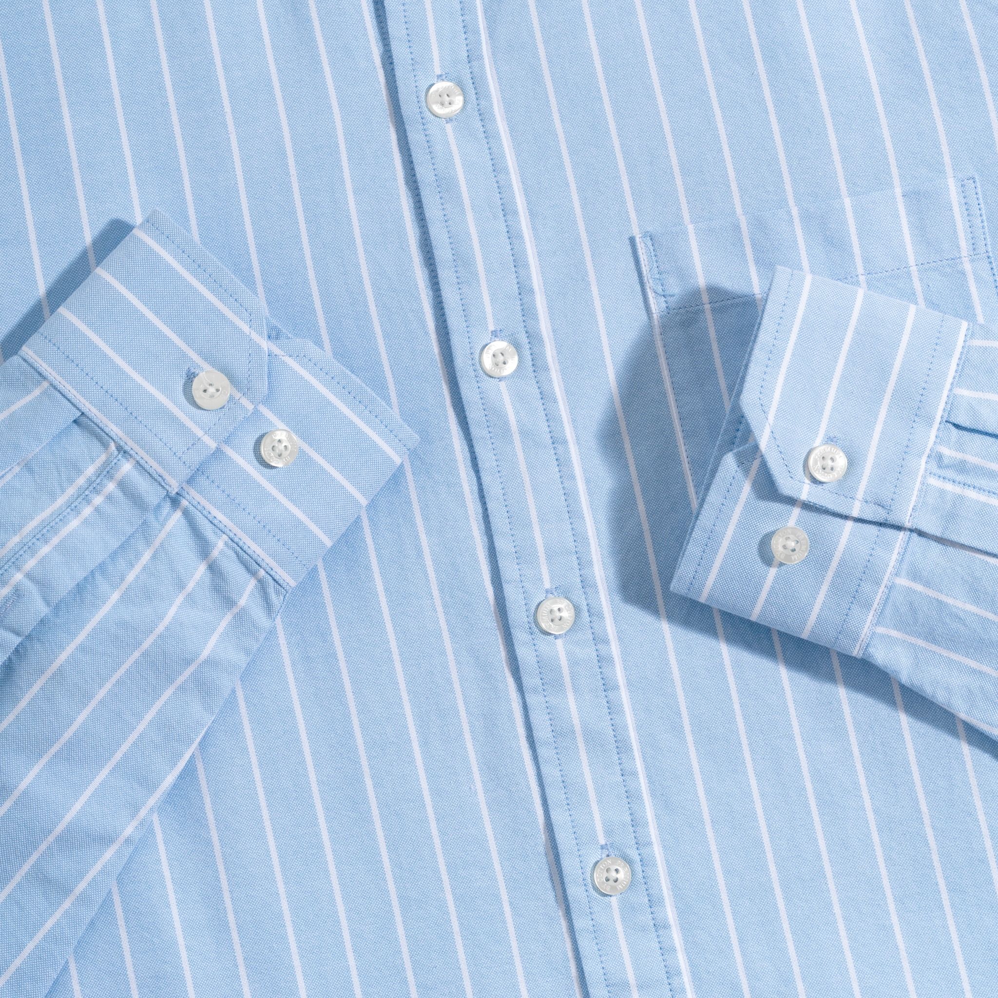 Áo Sơ Mi Oxford Xanh Sọc Trắng 1124