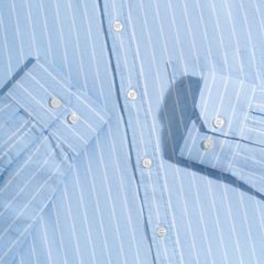Áo Sơ Mi Oxford Xanh Sọc Trắng 1124