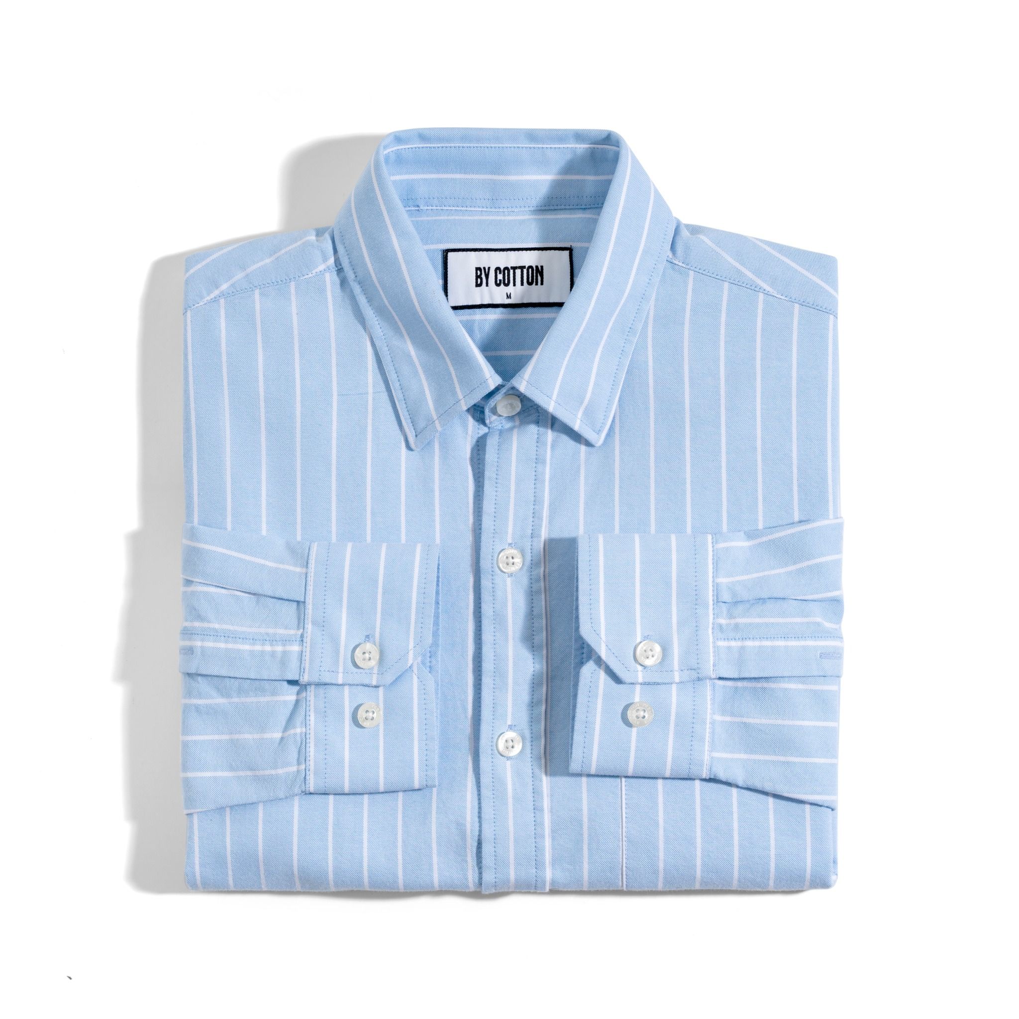 Áo Sơ Mi Oxford Xanh Sọc Trắng 1124