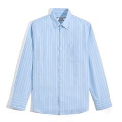 Áo Sơ Mi Oxford Xanh Sọc Trắng 1124
