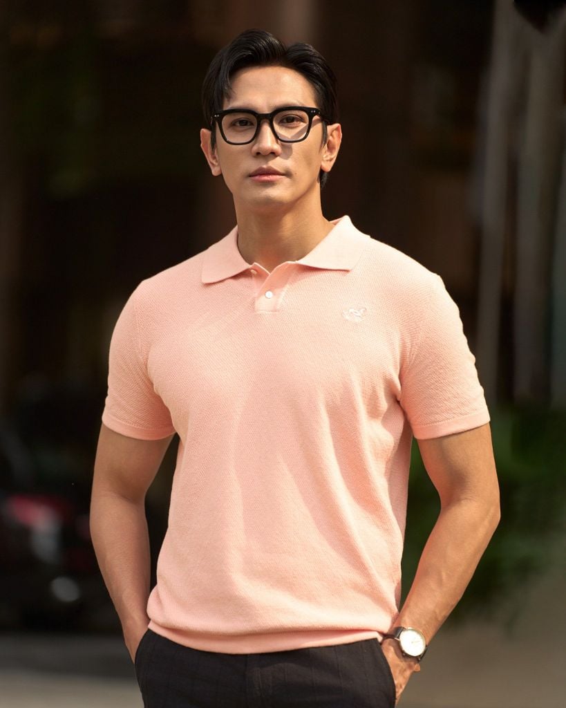 Áo Thun Polo Dệt Kim Cao Cấp Hồng - SS2