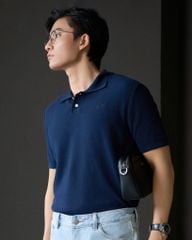Áo Thun Polo Dệt Kim Cao Cấp Xanh Đen SS2