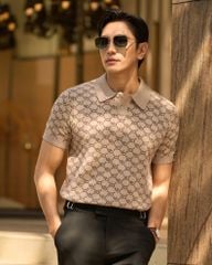 Áo Thun Polo Dệt Kim Cao Cấp Monogram BC