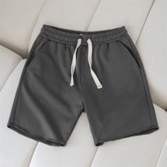 QUẦN SHORT THUN COTTON XÁM ĐẬM 0723