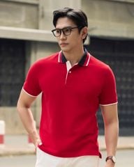 Áo Thun Polo Pique 2.0 Đỏ Thêu Logo