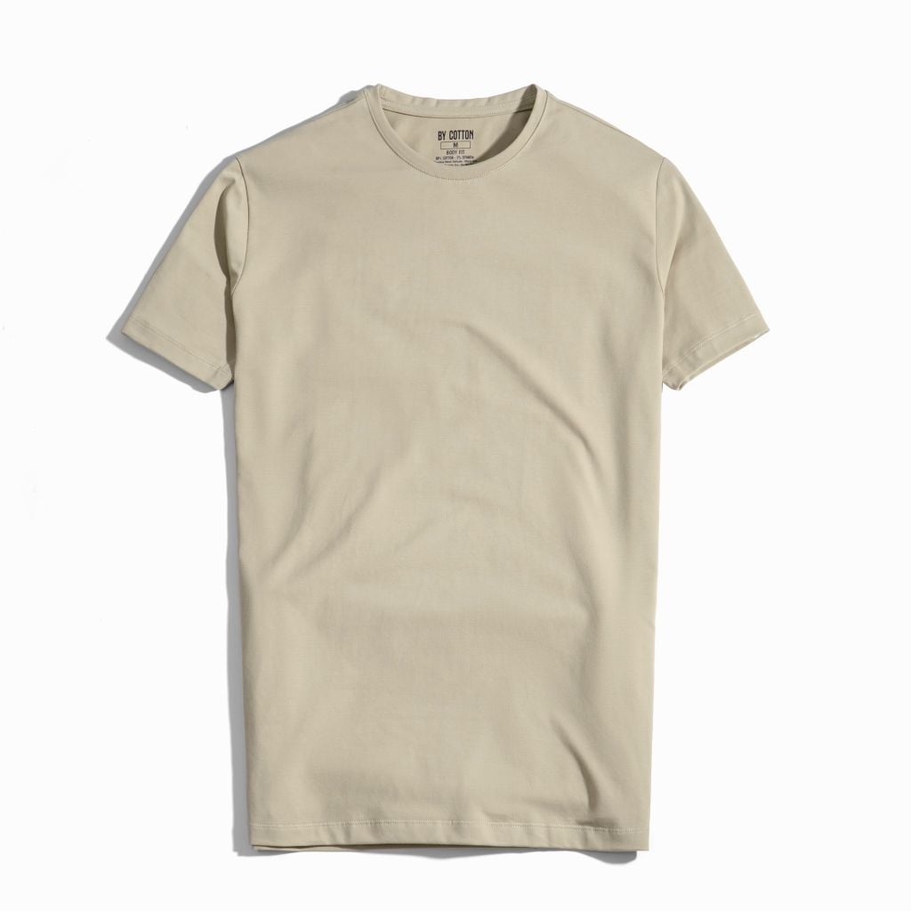 Áo Thun Cổ Tròn By Cotton Basic Kem