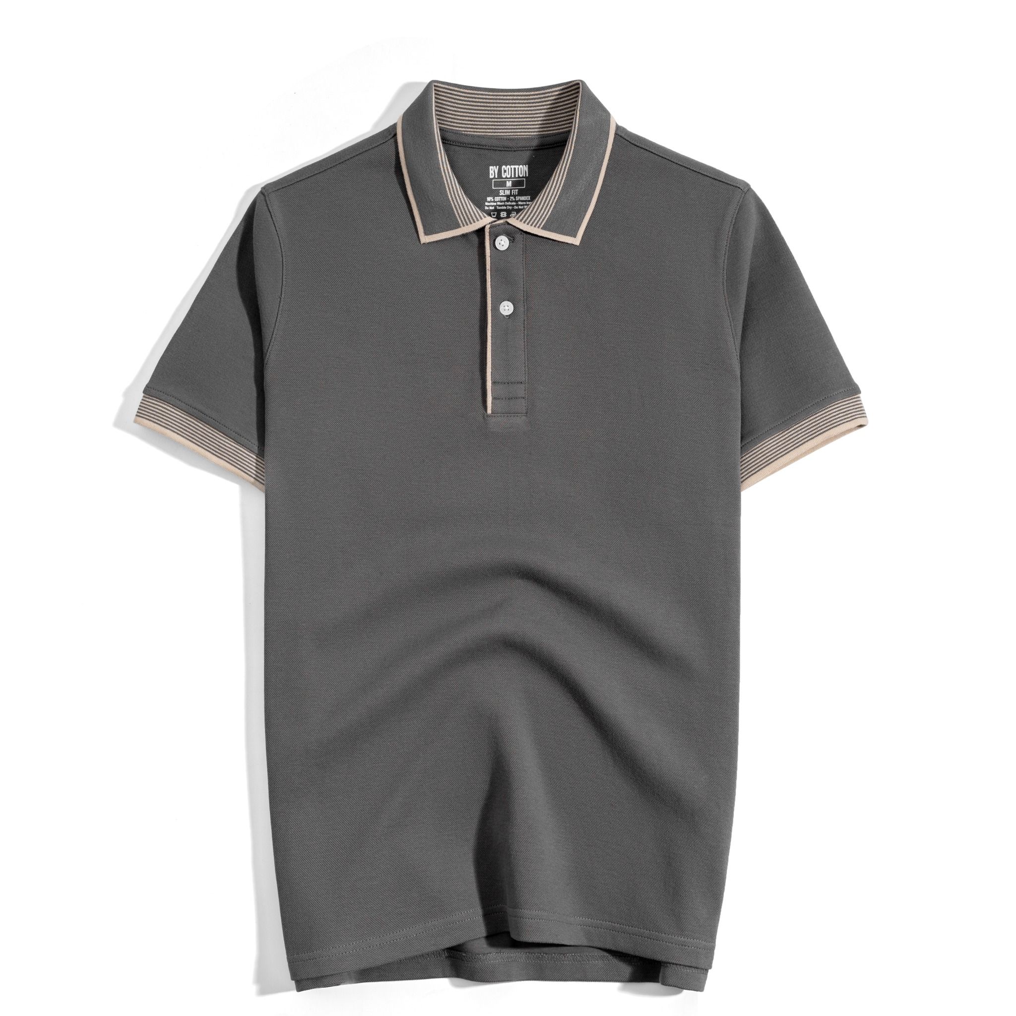 Áo Thun Polo 2Layer Xám - Viền Bo