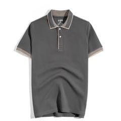 Áo Thun Polo 2Layer Xám - Viền Bo