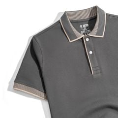 Áo Thun Polo 2Layer Xám - Viền Bo