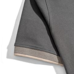 Áo Thun Polo 2Layer Xám - Viền Bo