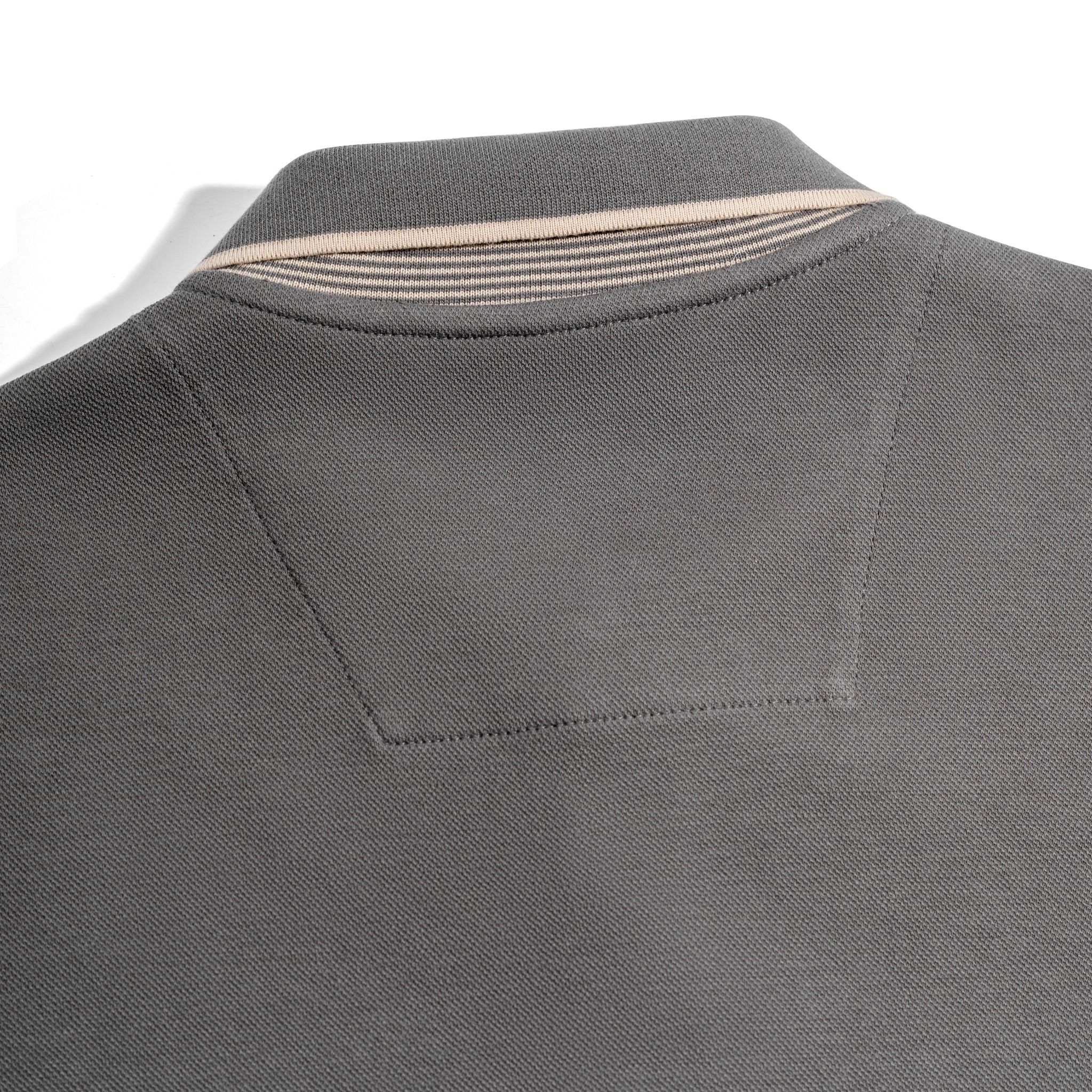 Áo Thun Polo 2Layer Xám - Viền Bo