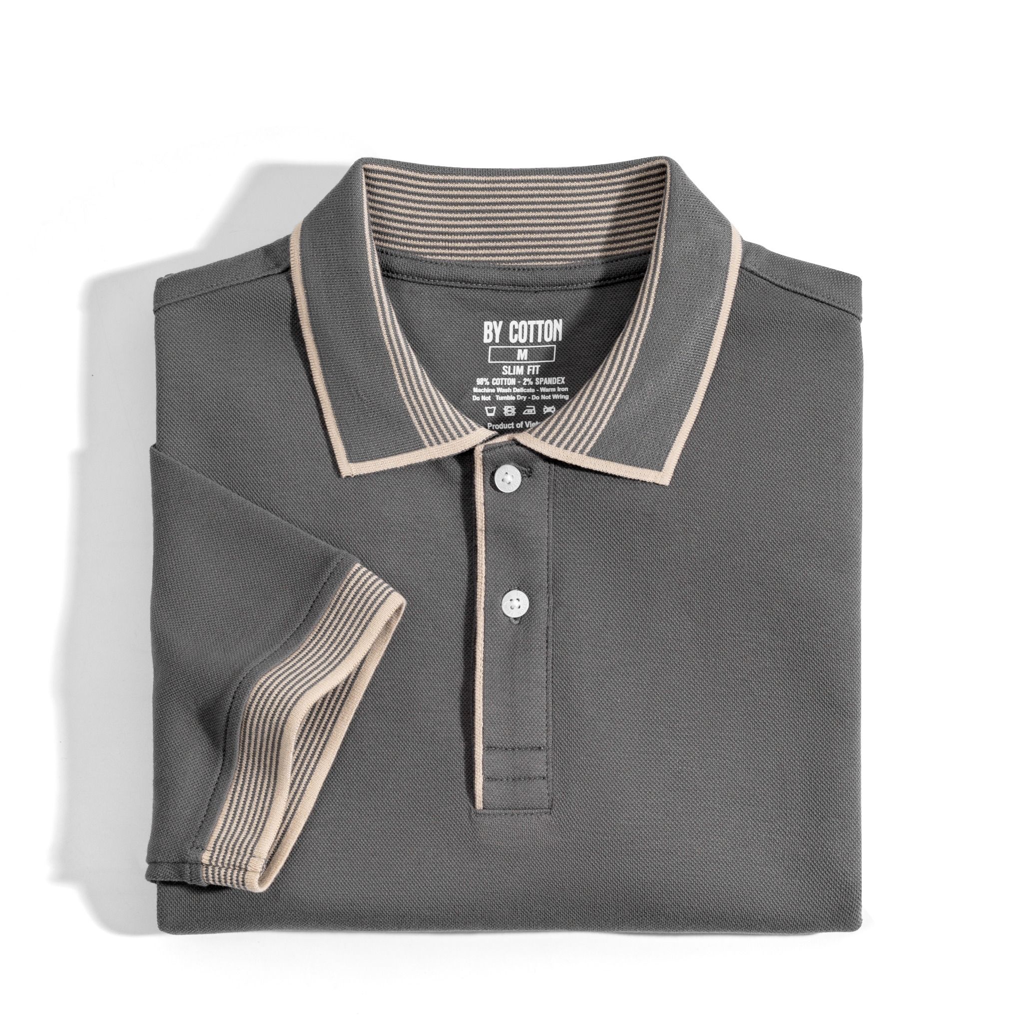 Áo Thun Polo 2Layer Xám - Viền Bo