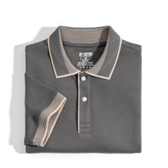 Áo Thun Polo 2Layer Xám - Viền Bo