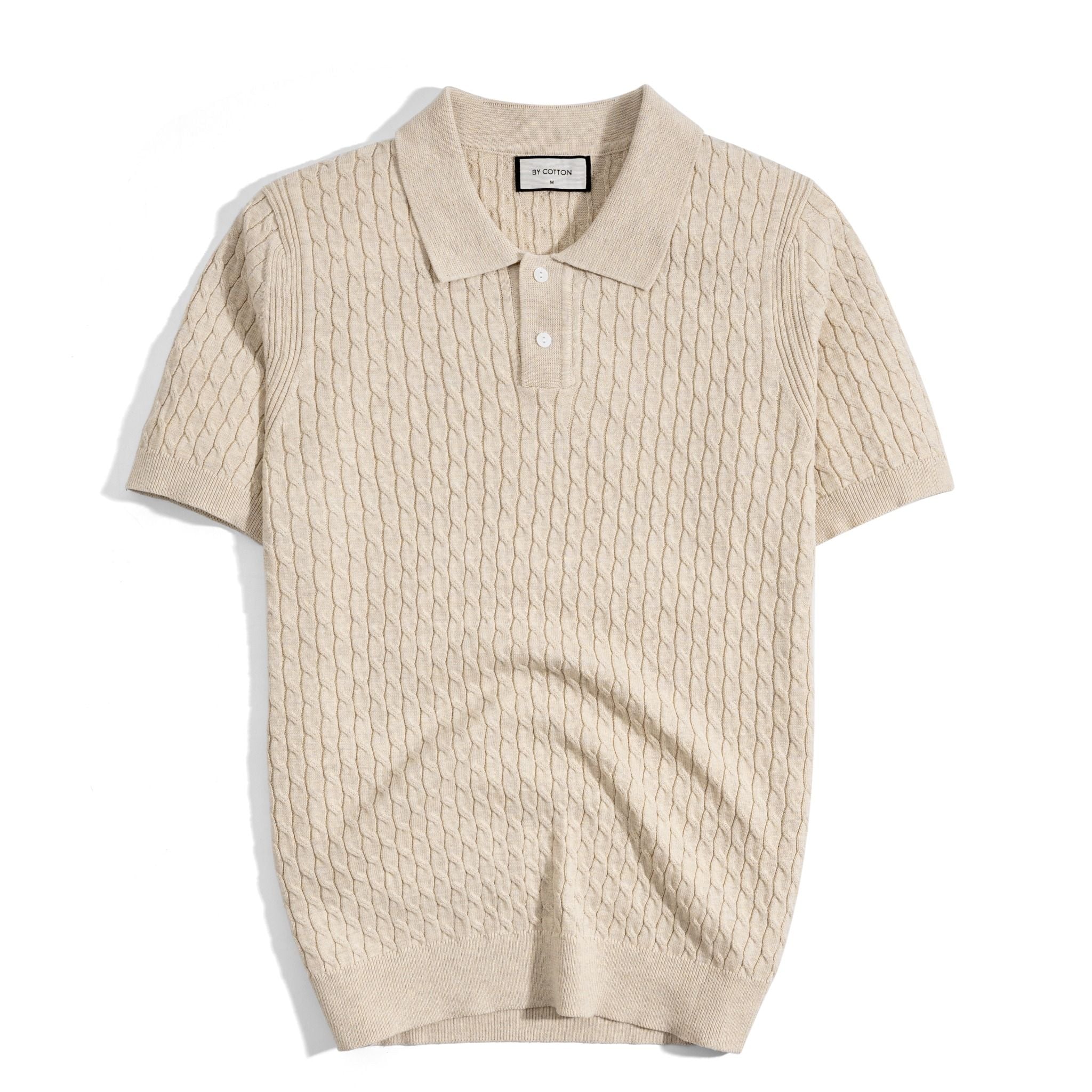 Áo Thun Polo Dệt Kim Twist - Be