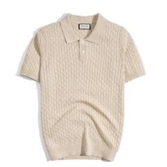 Áo Thun Polo Dệt Kim Twist - Be