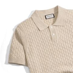 Áo Thun Polo Dệt Kim Twist - Be