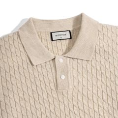 Áo Thun Polo Dệt Kim Twist - Be
