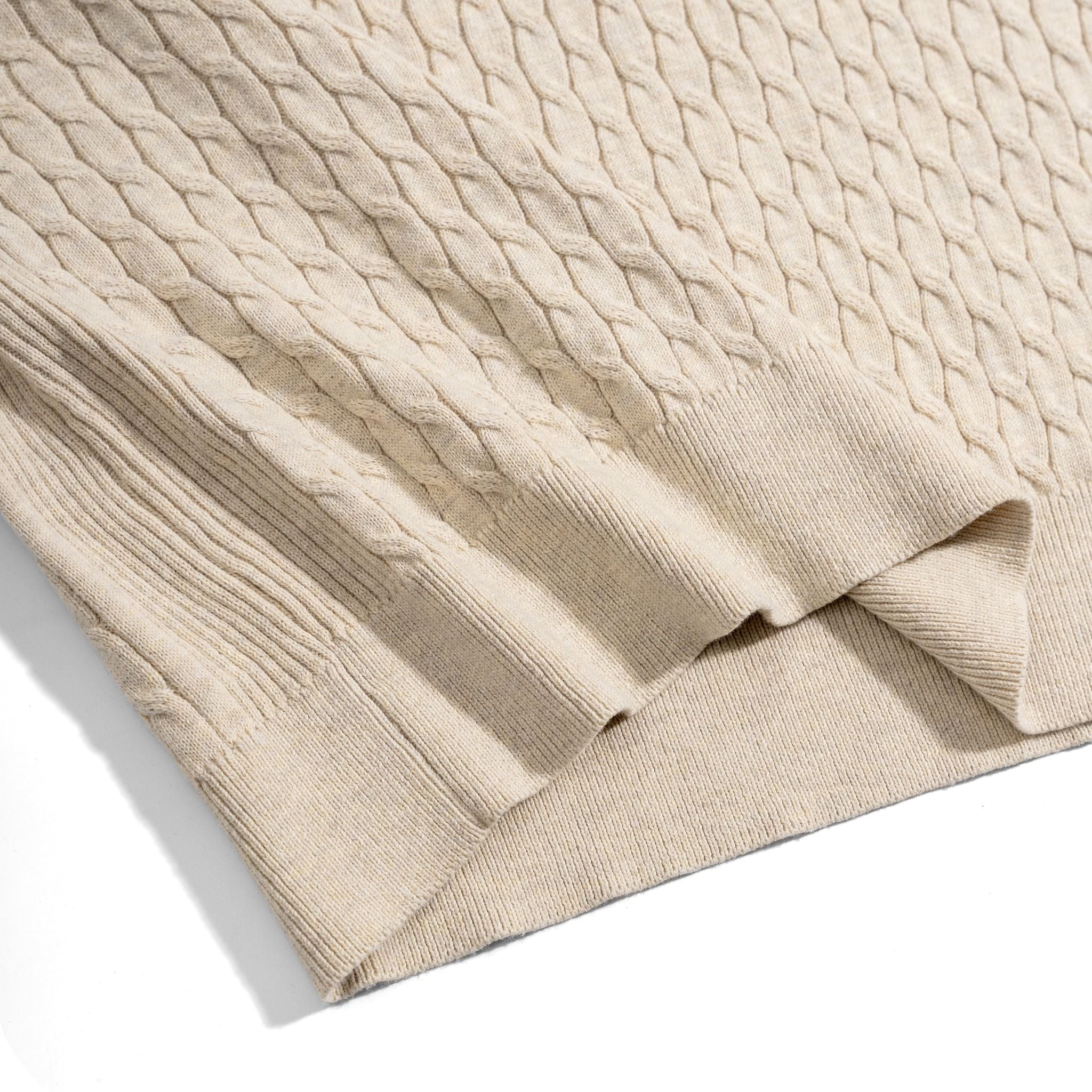 Áo Thun Polo Dệt Kim Twist - Be