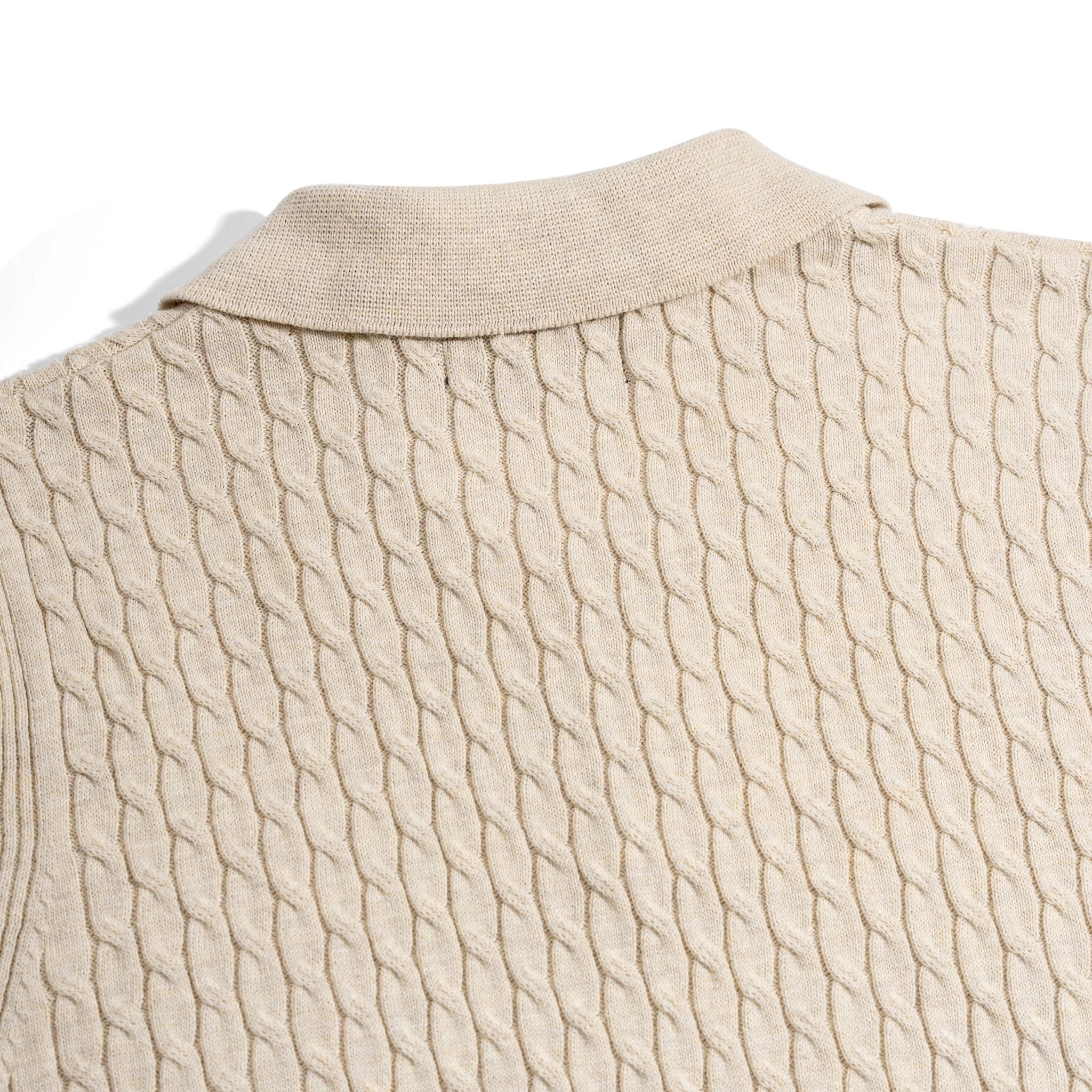 Áo Thun Polo Dệt Kim Twist - Be