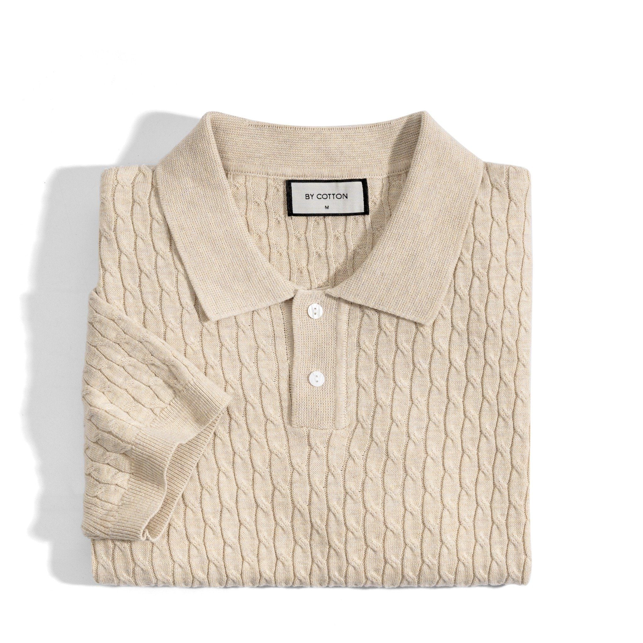 Áo Thun Polo Dệt Kim Twist - Be