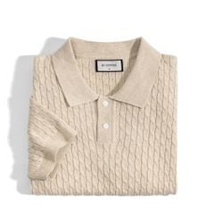 Áo Thun Polo Dệt Kim Twist - Be