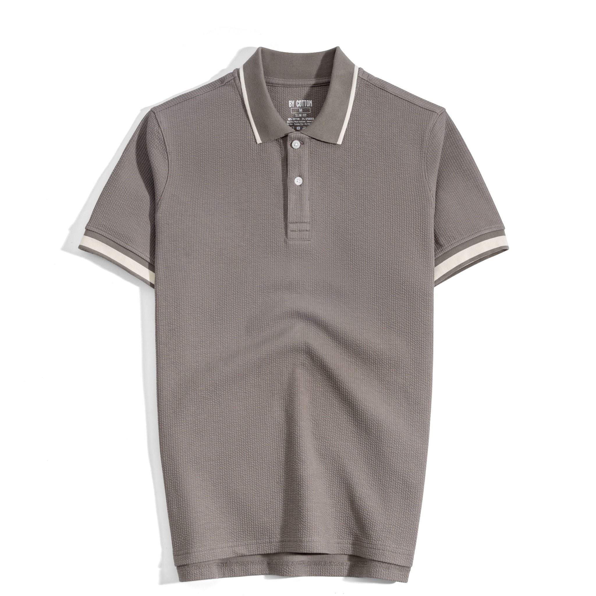 Áo Thun Polo Nam By Cotton Gân Nâu