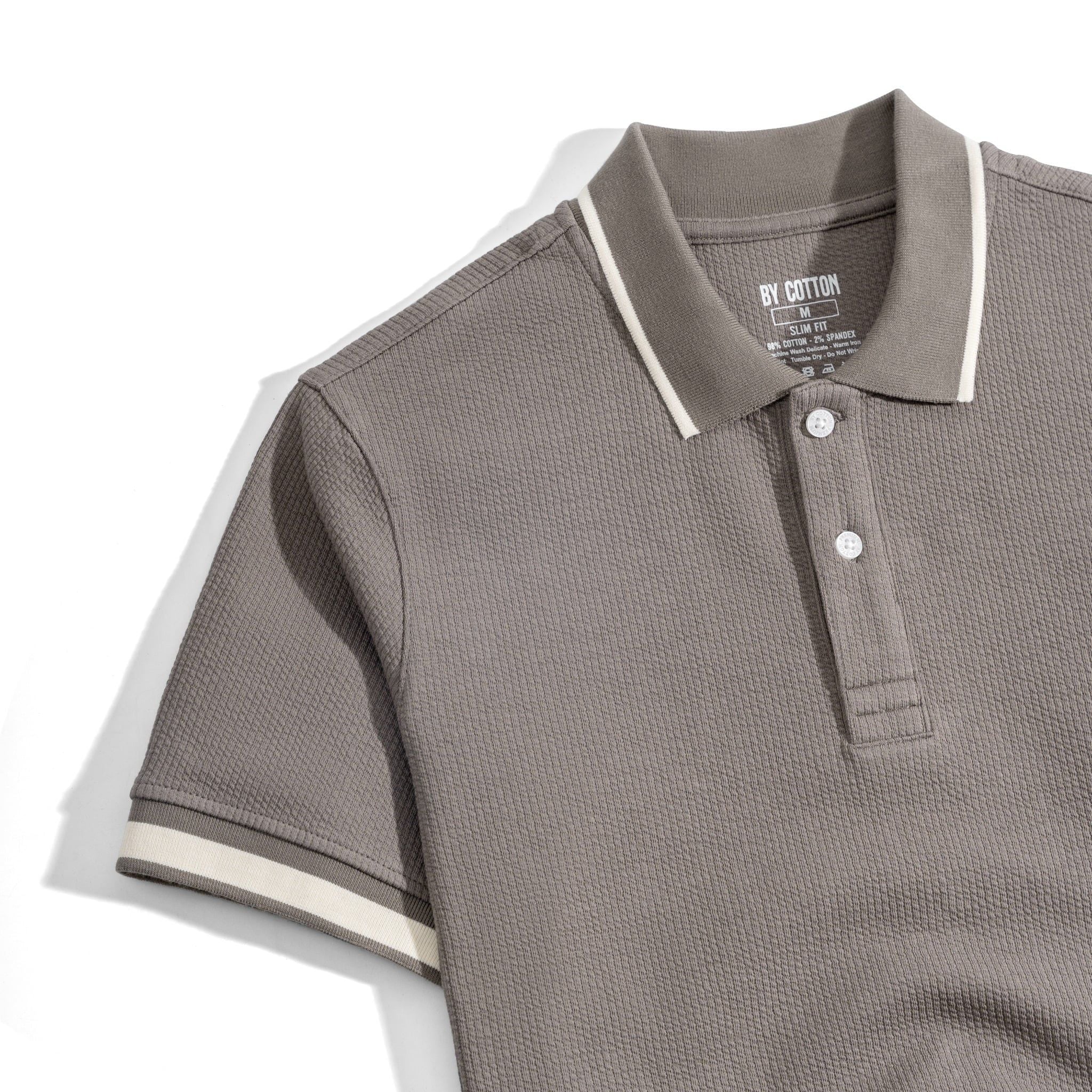 Áo Thun Polo Nam By Cotton Gân Nâu